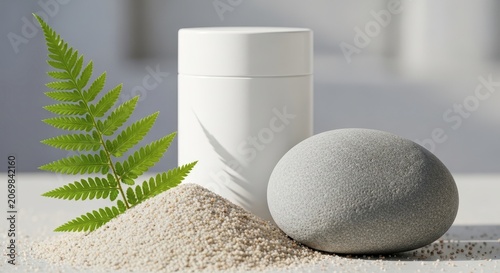 Minimalist eco friendly product display.