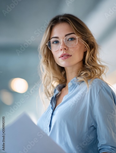 Professional Woman Reviewing Documents