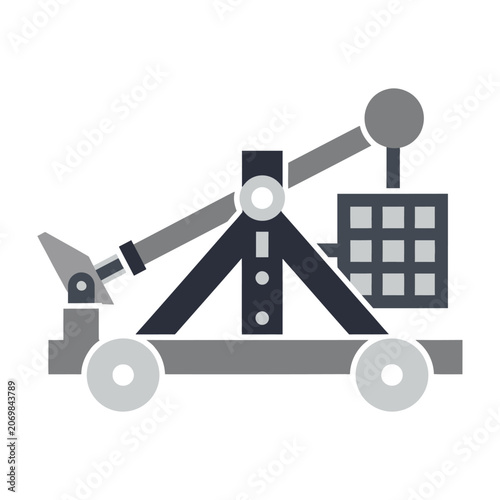 Slika na platnu Trebuchet siege engine icon representing medieval warfare and ancient artillery