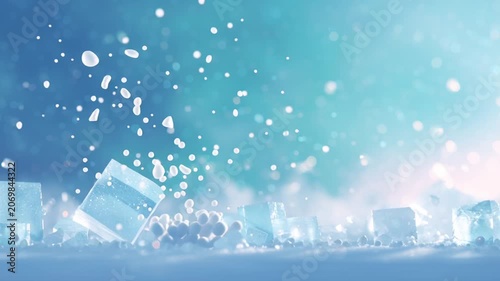 Ice crystal condensation macro photography style abstract background loop