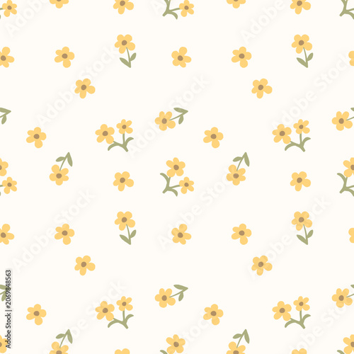 Seamless tiny floral pattern with hand-drawn botanical elements ideal for textile design fashion wallpaper and home decor high-quality background for professional branding