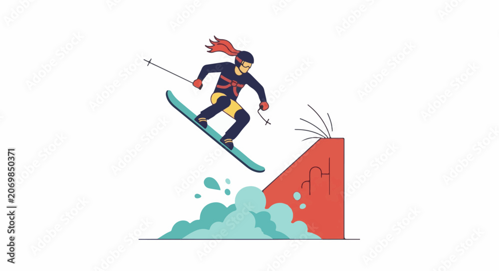 Fototapeta premium A skier in mid-air