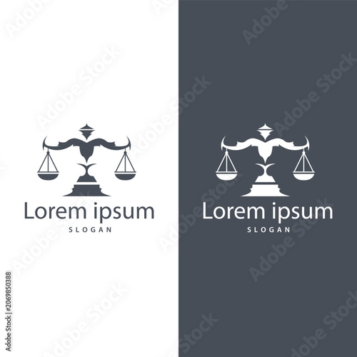 Legal Scales Logo Design with a Simple and Elegant Concept