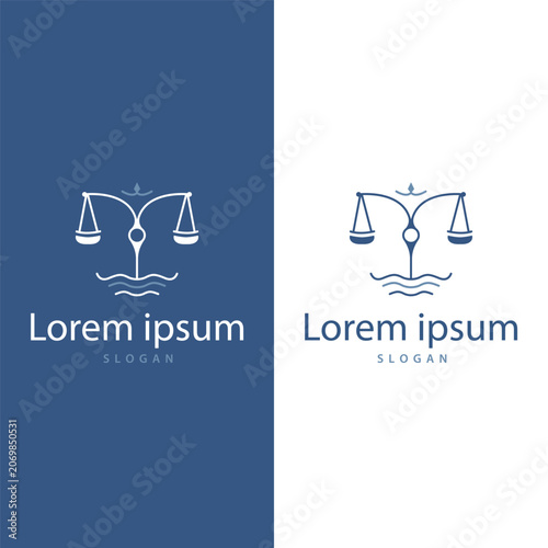 Minimalist Design of Fair Law Symbol, Legal Logo Concept for Brand or Symbol