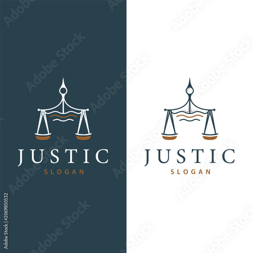Scales Logo, Balanced with Simple, Luxurious and Elegant Concept, Symbol Template Design