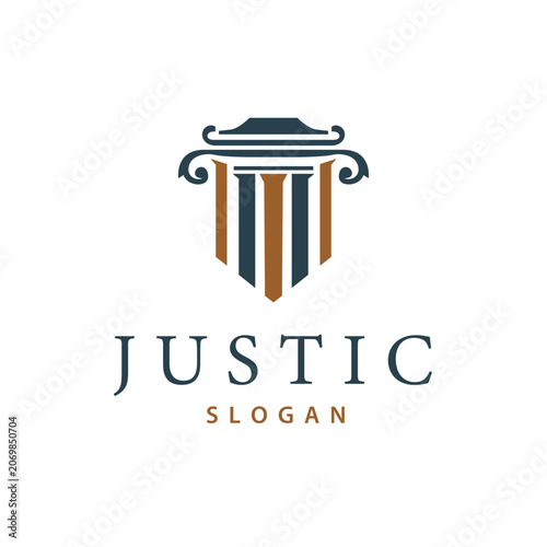 law logo, simple modern and elegant design symbol of fair legal scales and brand illustration template design