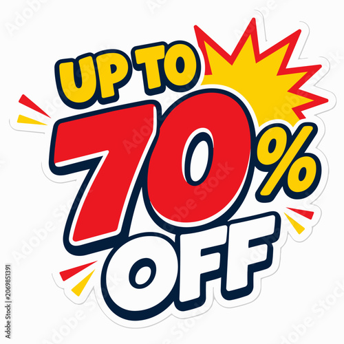 Up to 70 percent off comic sale discount sticker