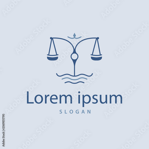 Modern And Elegant Design Symbol Classic Balance Scale Attorney Logo