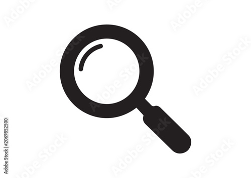 Magnifying Glass Icon, Magnifying Glass Silhouette Vector