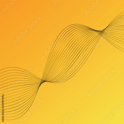 Abstract Orange Gradient with Wavy Line Design background