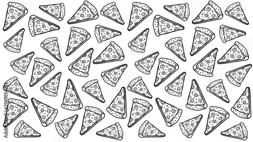 Pizza slice pattern background looping motion graphic for fast food cafe menu design and restaurant marketing