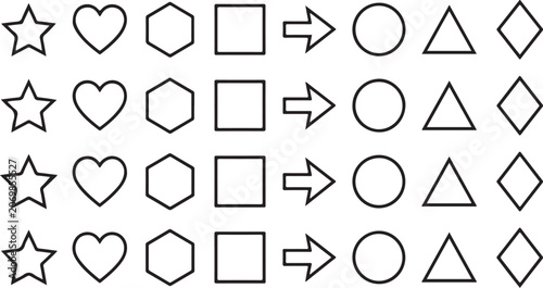Simple geometric shape transformation icons