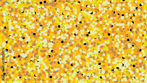 Colorful Confetti Dots on Yellow Background orange