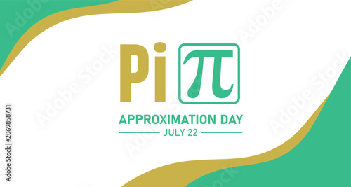 Obraz na plátne Pi approximation day july 22 Background Design post Banner poster