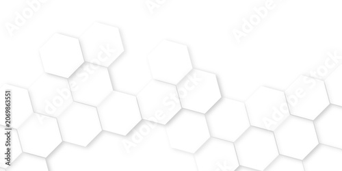 Abstract background with hexagons Abstract hexagon polygonal pattern background vector.  Futuristic abstract honeycomb mosaic white background. Hexagonal white hexagons honeycomb wallpaper. 