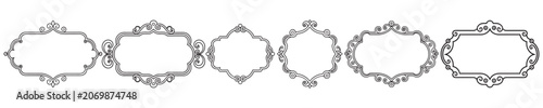 Ornate flourish horizontal frames for elegant invitation.