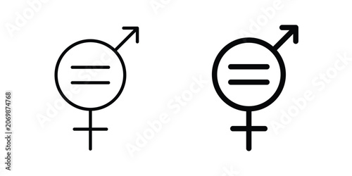Bilde på lerret Equality icon graphics, editable stroke linear icon, eps 10