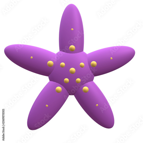 Konstfotografi Vibrant purple starfish with gold spots