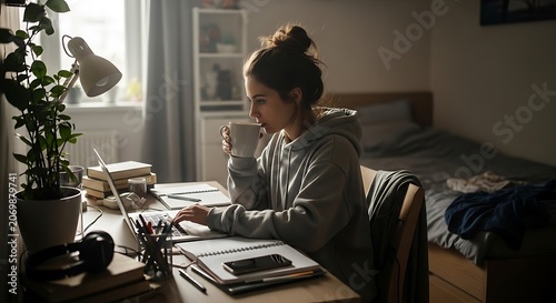 woman working from home.