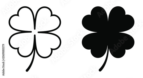 Fotografie Four Leaf Clover luck icon, lucky shamrock symbol