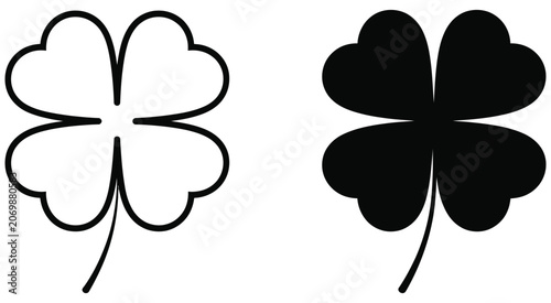 Obraz na płótnie Four Leaf Clover luck icon, lucky shamrock symbol
