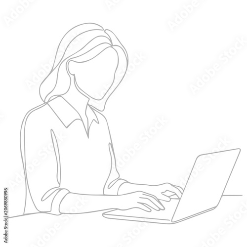 Woman Working on Laptop