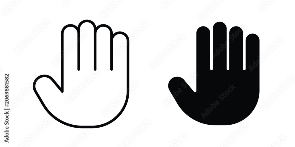 Fototapeta premium Raised hand icon graphics, editable stroke linear icon, eps 10