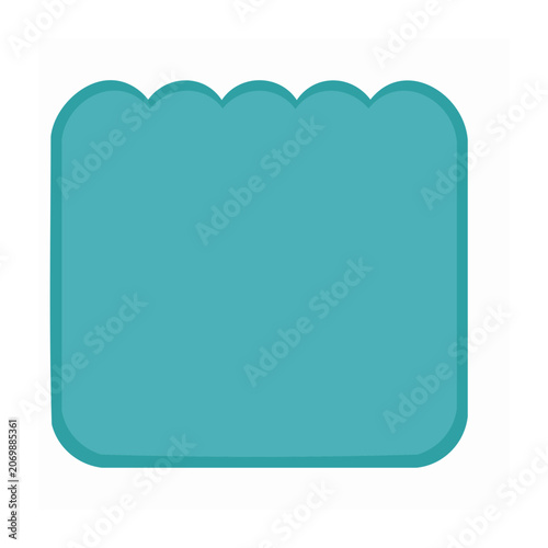 Teal rounded rectangle with scalloped edge vector