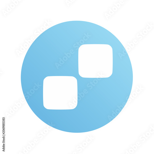 Two Squares Flat Icon on Light Blue Circle