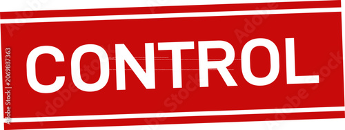 Εκτύπωση καμβά Red rubber stamp with the word 'control' isolated on a white background business