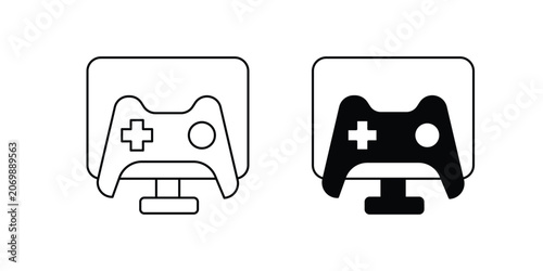 Playstation set icon with white background vector stock illustration