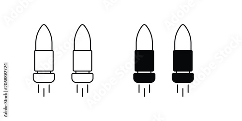 Bullet set icon with white background vector stock illustration