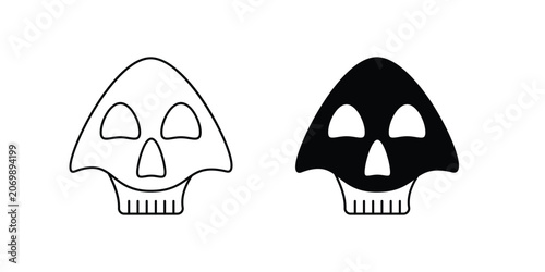 Ghost set icon with white background vector stock illustration