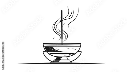 Tableau sur toile Steaming hot bowl of noodles.