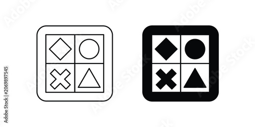 Shapes set icon with white background vector stock illustration