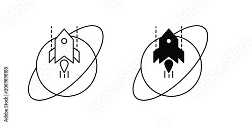 Space Game set icon with white background vector stock illustration