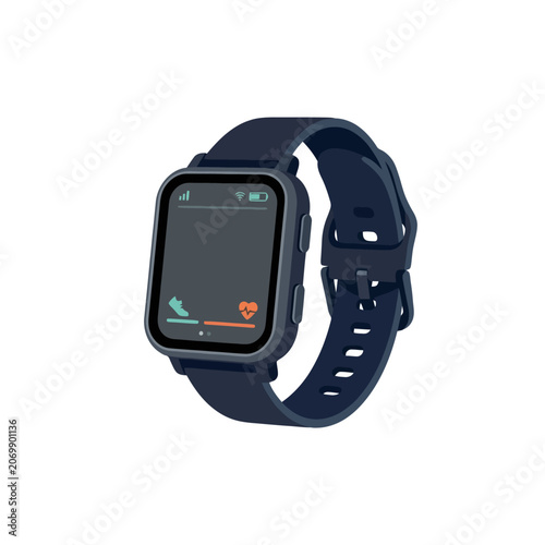 A modern smartwatch vector illustration on a white background