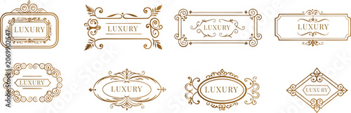 Photos Vintage label designs with floral patterns