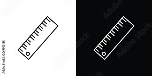 Tableau sur toile Ruler icon design collection logo vector illustration