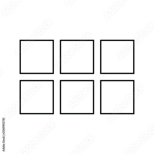 six empty squares layout