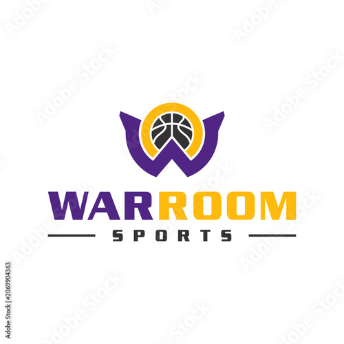 basketball sports logo with the letter WO