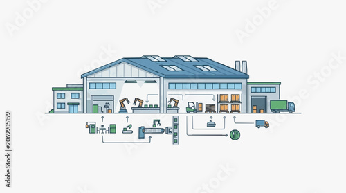 Industrial Facility Cross-Sectional Layout.