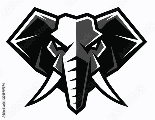 Elephant Mascot Head Vector Logo
