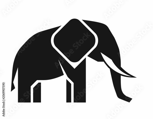 Minimal Elephant Silhouette Vector Logo
