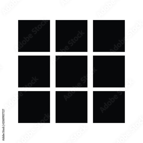 grid layout with nine empty boxes