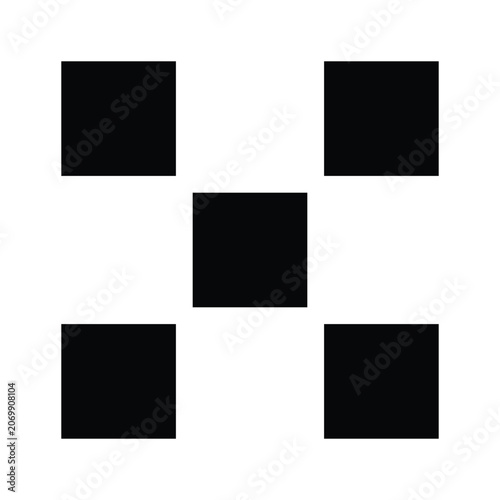 five squares arranged in a  cross sign icon