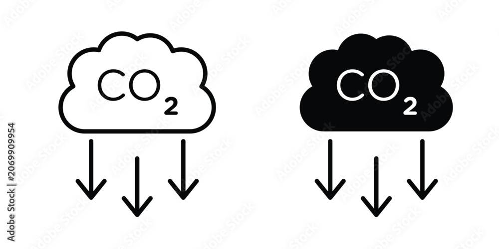 Obraz premium carbon reduction icon