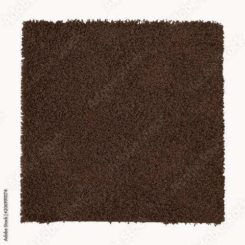 Принти на полотні Brown square shaggy carpet sample