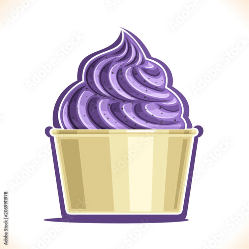 Vector illustration of Blueberry Ice Cream