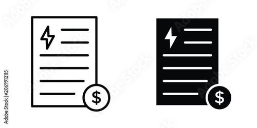 Electricity utility bill icon